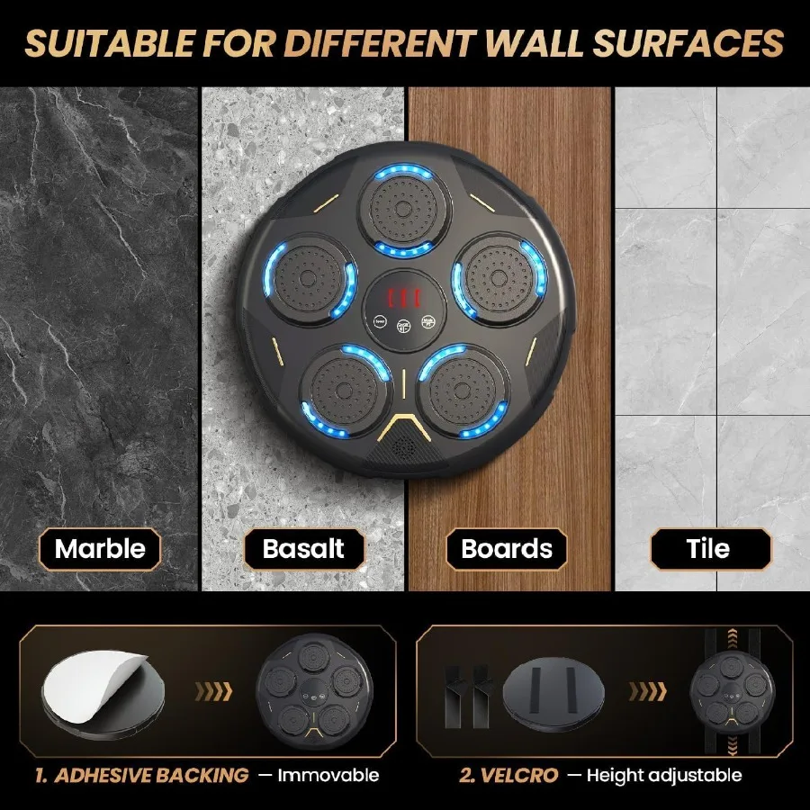 آلة الملاكمة الموسيقية الذكية بلوتوث مع 9 أوضاع و9 سرعات لتدريبات اللياقة البدنية المنزلية نظام أكياس اللكم التفاعلية مع I