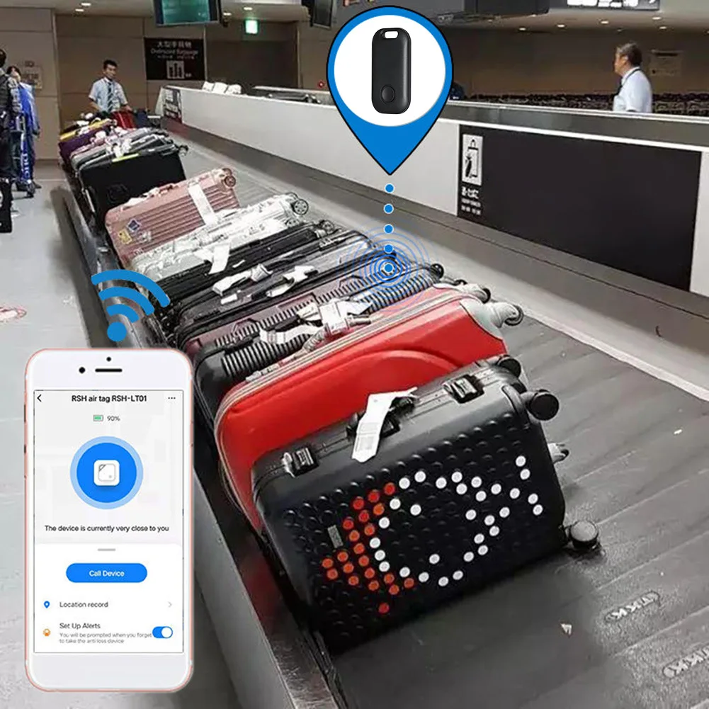 Compatível com Bluetooth Mini GPS Tracker, Bateria, Anti-lost Alarme Tag, APP Sem Fio, Criança Bag Finder, Carteira, Android 8