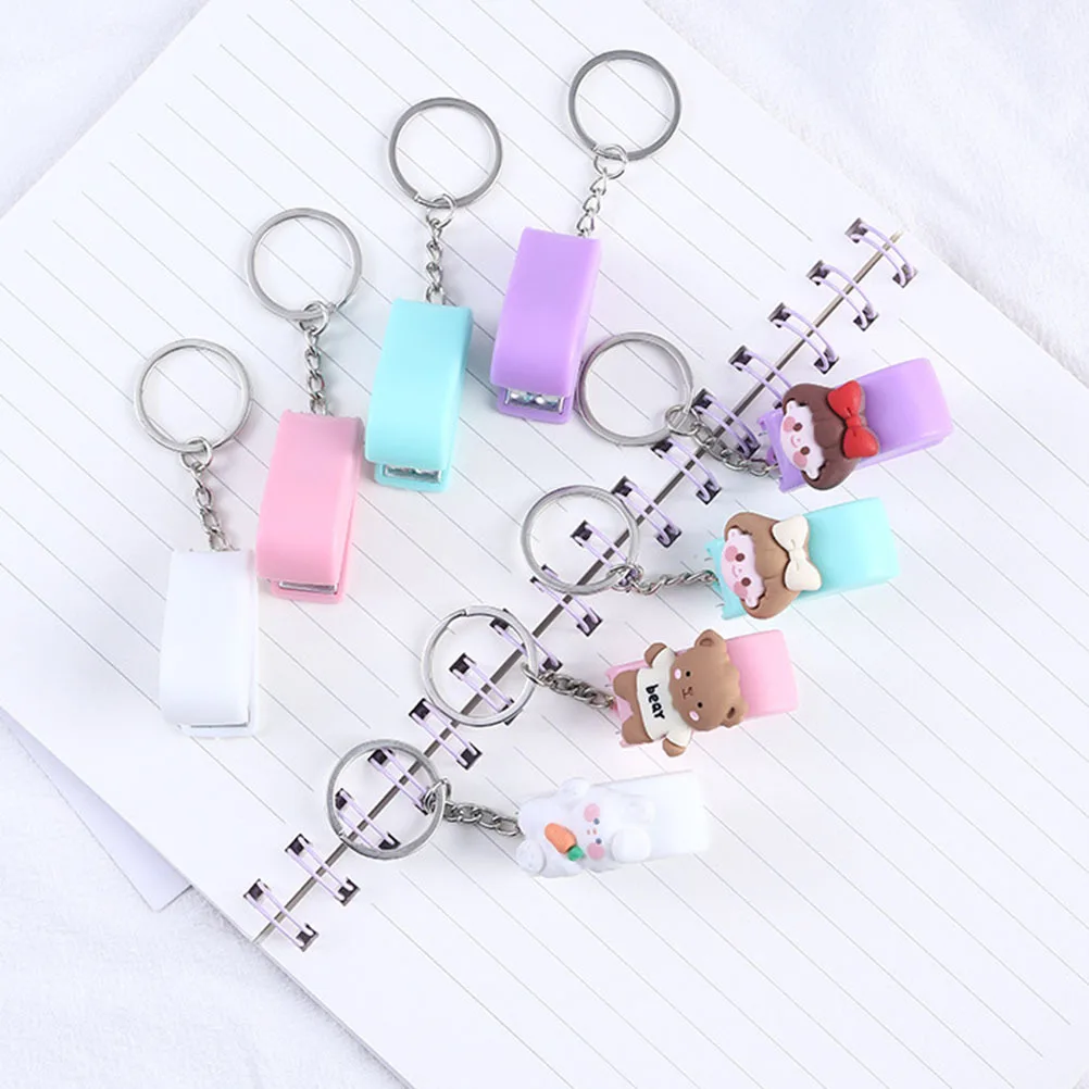1Set Mini-Hefter, Schlüsselanhänger zum Aufhängen, kleiner tragbarer Hefter, Buchbindungswerkzeug, leicht, für Schule, Büro, Zuhause