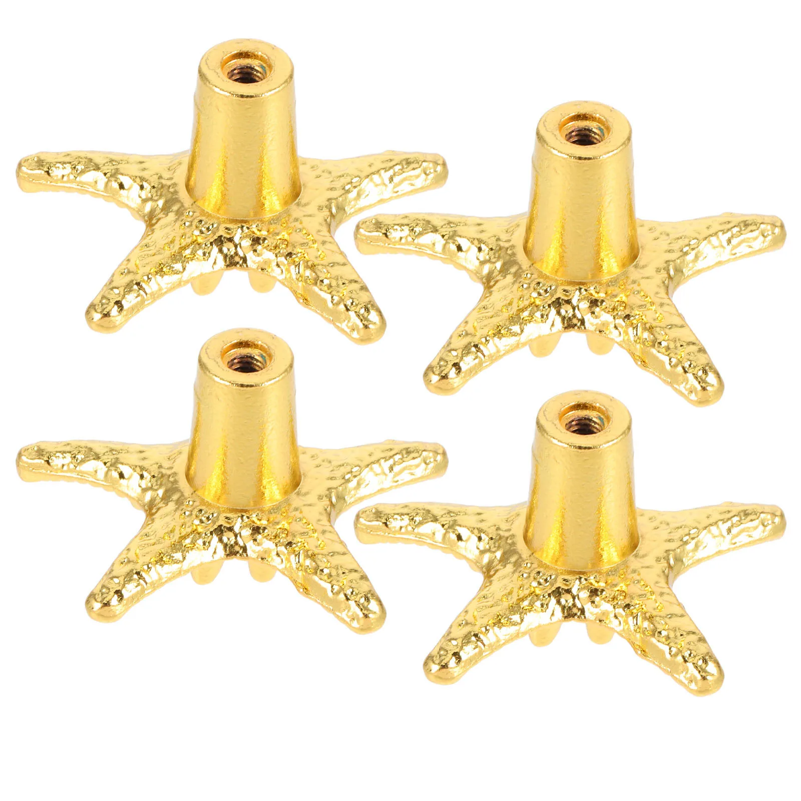 

4Pcs Modern Drawer Pulls Star Shaped Zinc Alloy Single Hole Knobs for Cabinets Dressers Furniture Hardware Decor