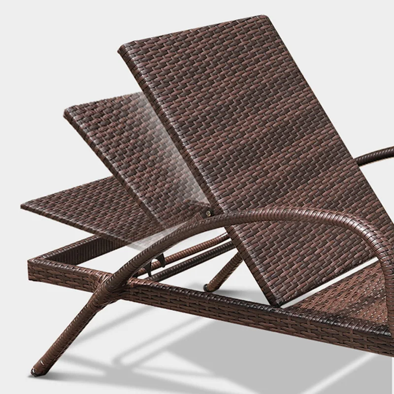 Rattan Recliner Beach Chair Sun Loungers Swimming Outside Pool Beach Chair Armrest Adults Free Shipping Silla Playa Furniture