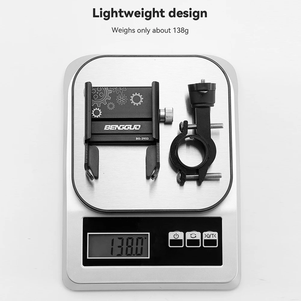 Bike Phone Support Bracket Aluminium Alloy Mobile Phone Stand Bracket 360 Degree Rotation Shockproof Cycling Equipment image 4