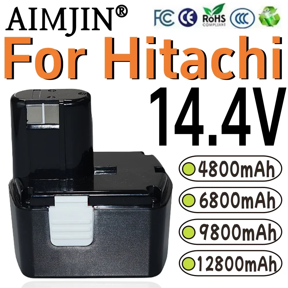 

100% New For Hitachi 14.4V 4800/6800/9800/12800mAH Power Tool Battery Replaceable CJ14DL DH14DL EBL1430 BCL1430 BCL1415