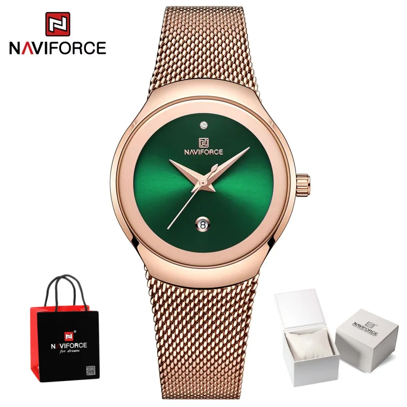 NAVIFORCE Women's Watch Fashion Luxury Rose Gold Women's Watch Waterproof Quartz Watch Women's Relogio Feminino Package Gifts