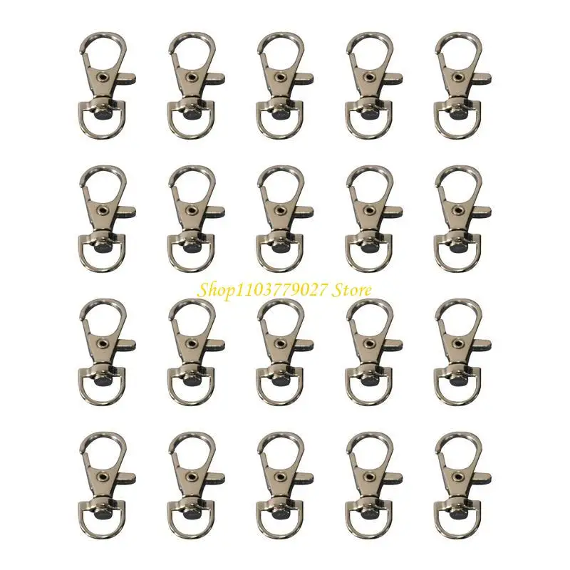 

C4DF 20Pcs Metal Hooks 360 Degree Clips Door Locks for Pet Cages Chains Keychains
