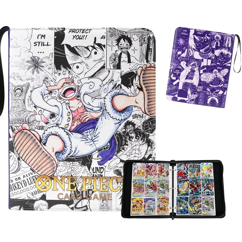 In Stock One Piece Card Binder Luffy Gear 5 PU Leather4 Pocket 9 Pocket OPCG Trading Card Collection Album For Game Card Storage