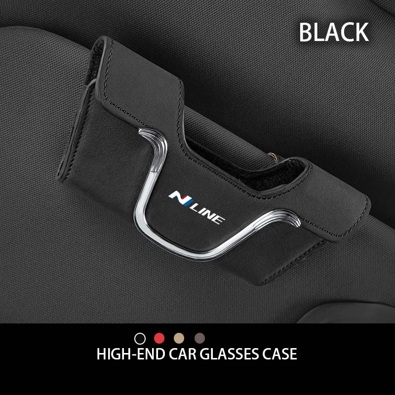 

For Hyundai N Logo N Line Logo Sticker Emblem Kona Tucson Sonata Elantra Accessories Car Visor Sunglasses Glasses Holder Case