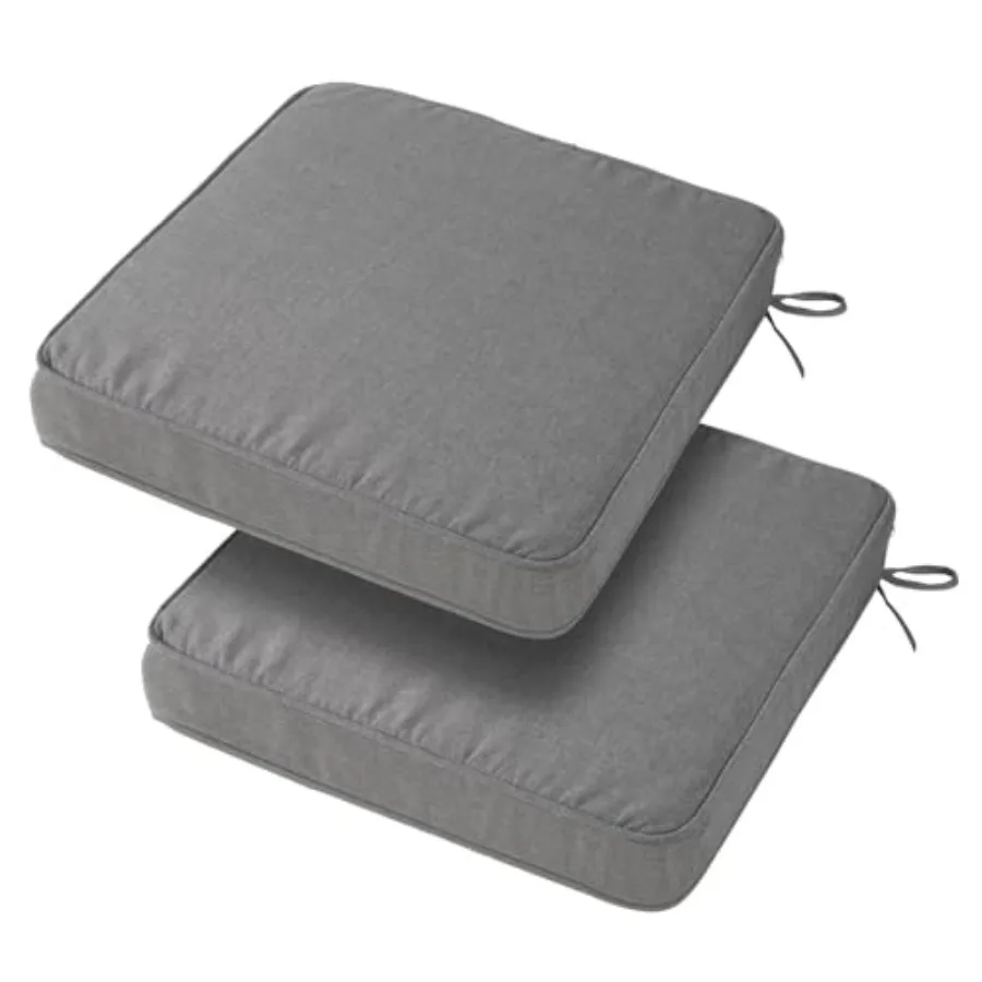 

ch Outdoor Square Corner Chair Cushions with Ties Set of 2 WaterandFade Resistant Thick Seat Cushion Pads for Garden Patio Dg P