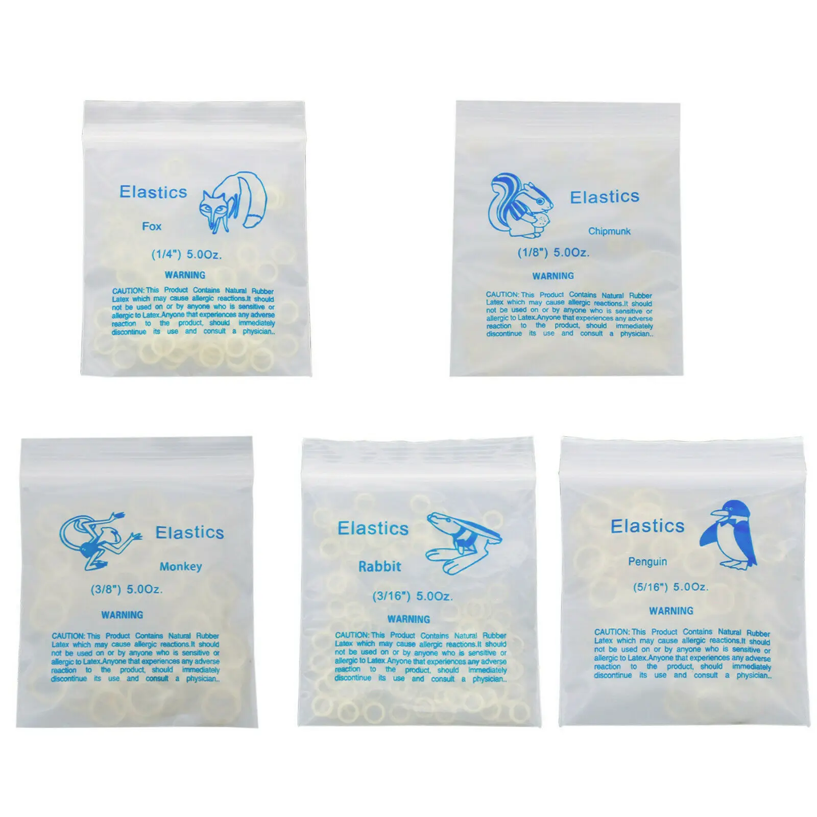 Laços elásticos ortodônticos, elásticos para odontologia, aparelhos de látex 3.5/5.0/6.5 oz, 1000pcs