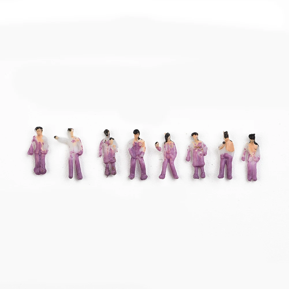 100Pcs Painted Figures 1:200 Scale People Model Miniature Figures N Scale Painted Scenes Modelling People Assorted Poses