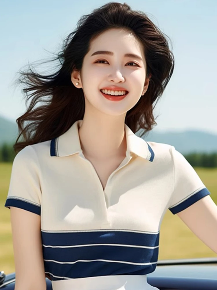 

Корейская толстовка с капюшоном Sle Ne Top, антивозрастной дизайн в полоску, повседневная женская футболка ort Sve, высококачественная мода для похудения