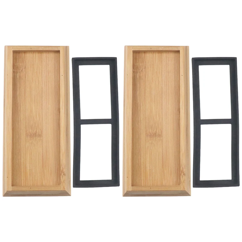 

2 set Bamboo Whetstone Base Sharpening Stone Holder Non-Slip Kitchen Tool Stand Durable Sharpener Base For Daily Use