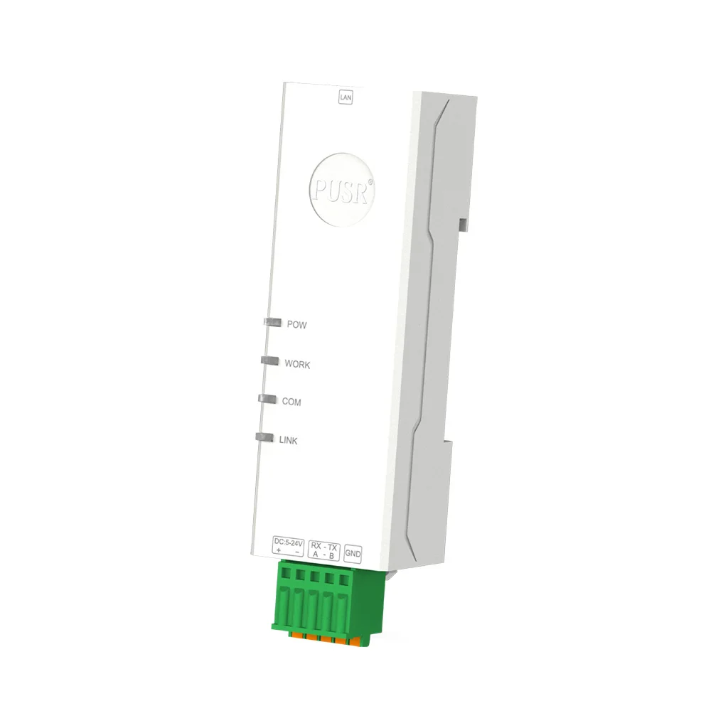 USR-DR132/134 مسلسل صناعي صغير جدًا من نوع السكك الحديدية RS232/RS485 إلى محول Etehrnet Modbus TCP/RTU تحويل TCP/UDP/HTTP
