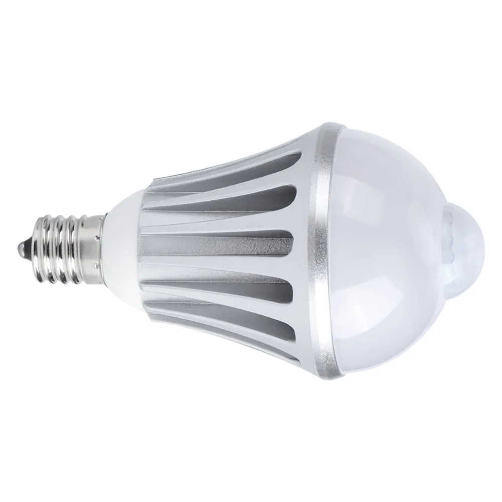 E17 Motion Sensor LED Bulb A19 AC85-265V Human Sensor Lamp Bulb Aluminum PC Material 10W Corridor Sensor Bulb Dining Room