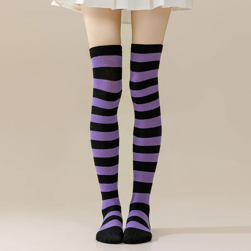 2025 Herfst Nieuwe Kerst vrouwen COSPLAY Anime Strepen Halloween Japanse JK Jurk Lange Been Mooie Been Dij Over de Knie sokken