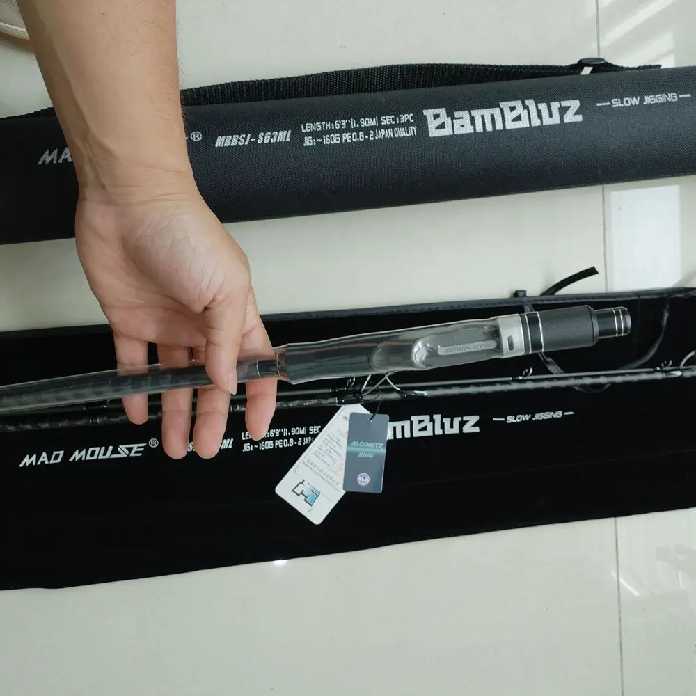 Madmouse Mad Mouse Bambluz 3 Section Japan Full 1.9m Cross Carbon ML M Casting Spinning Ocean Boat Slow Jigging Rod view 4