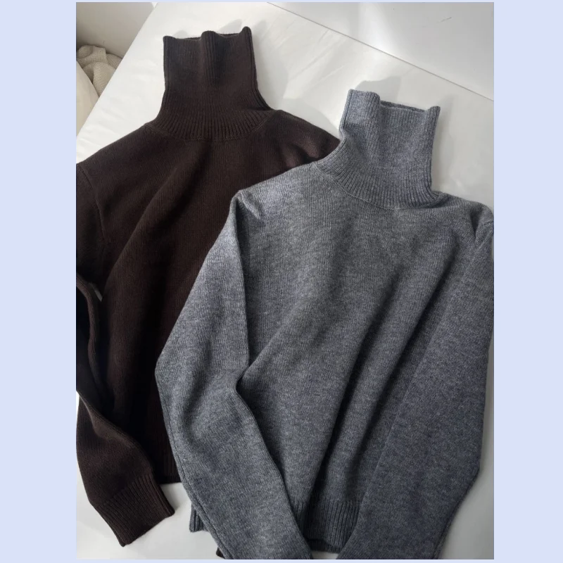 

Classic Basic Cashmere High Collar Knitted Sweater for Autumn/Winter 2025