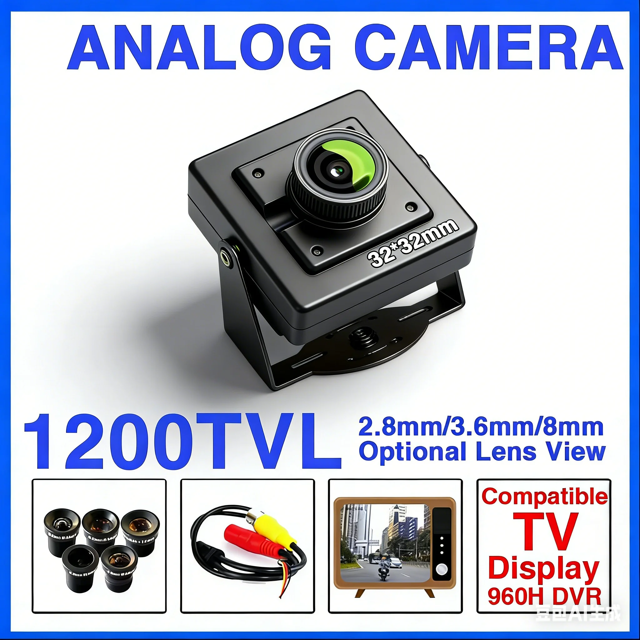 

HD Mini CVBS Аналоговая металлическая камера видеонаблюдения 2,8 мм 8 мм 16 мм Объектив Супер маленький для домашнего автомобиля Overtake с кронштейном Совместимый телевизор