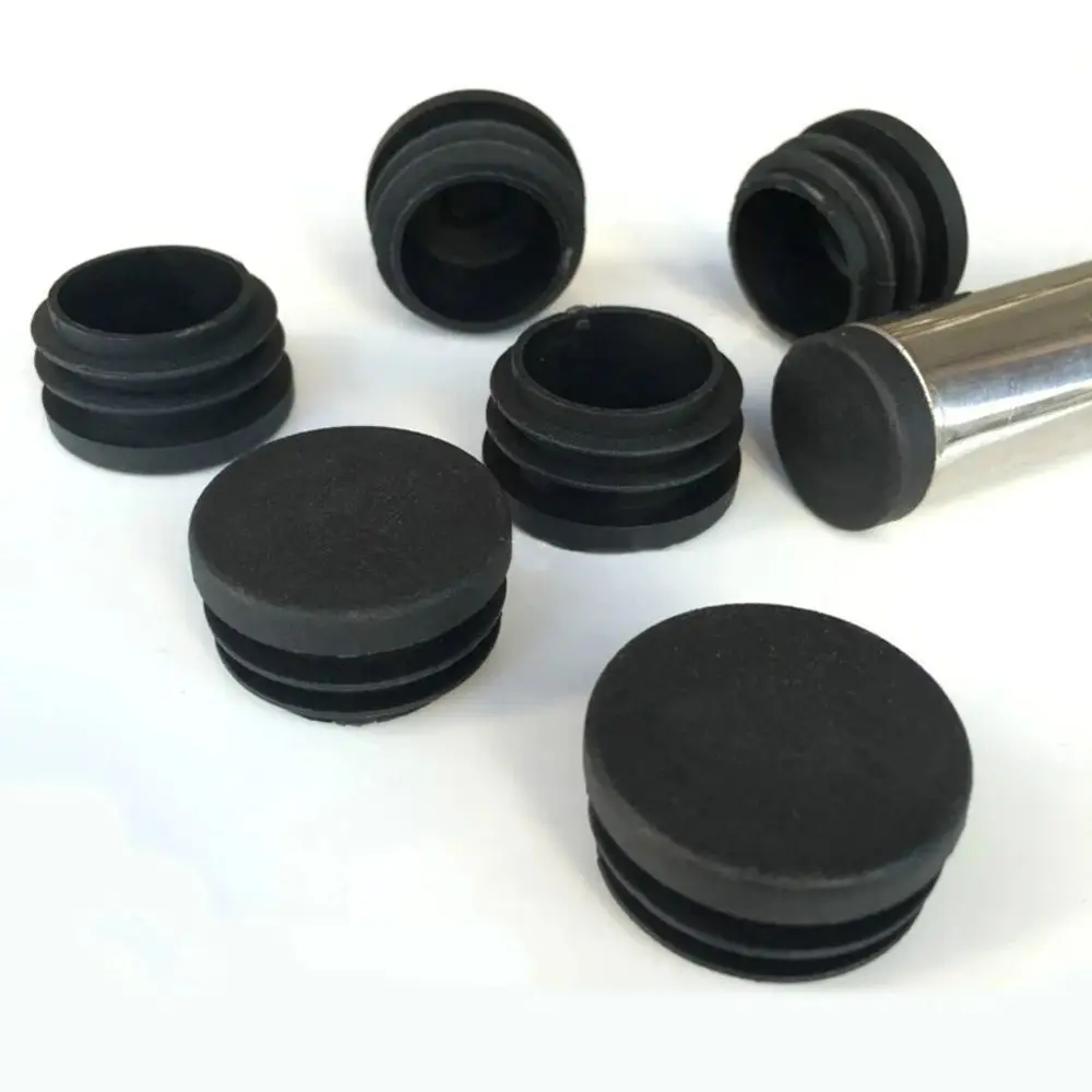 O tampão anulando preto plástico redondo da extremidade, tubulação do tubo introduz o bung da tomada, 12mm, 14mm, 16mm, 18mm-100mm, 2 PCes, 4 PCes, 8 PCes