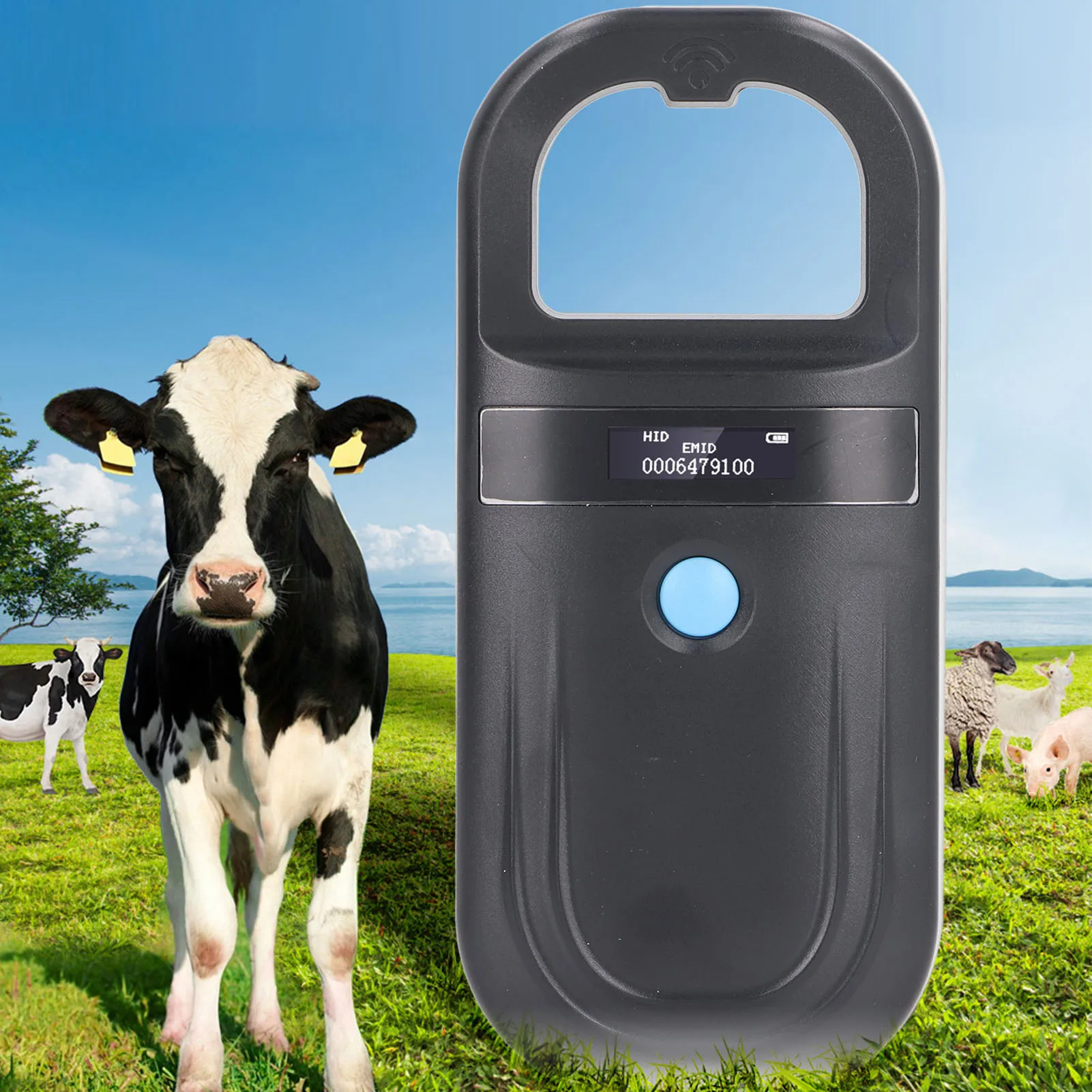 Handheld Animal ID Reader Scanner 134.2KHz ISO11784/85 for FDX‑B/EMID Pet Chips, USB Rechargeable with 15cm Range & 128 Memory