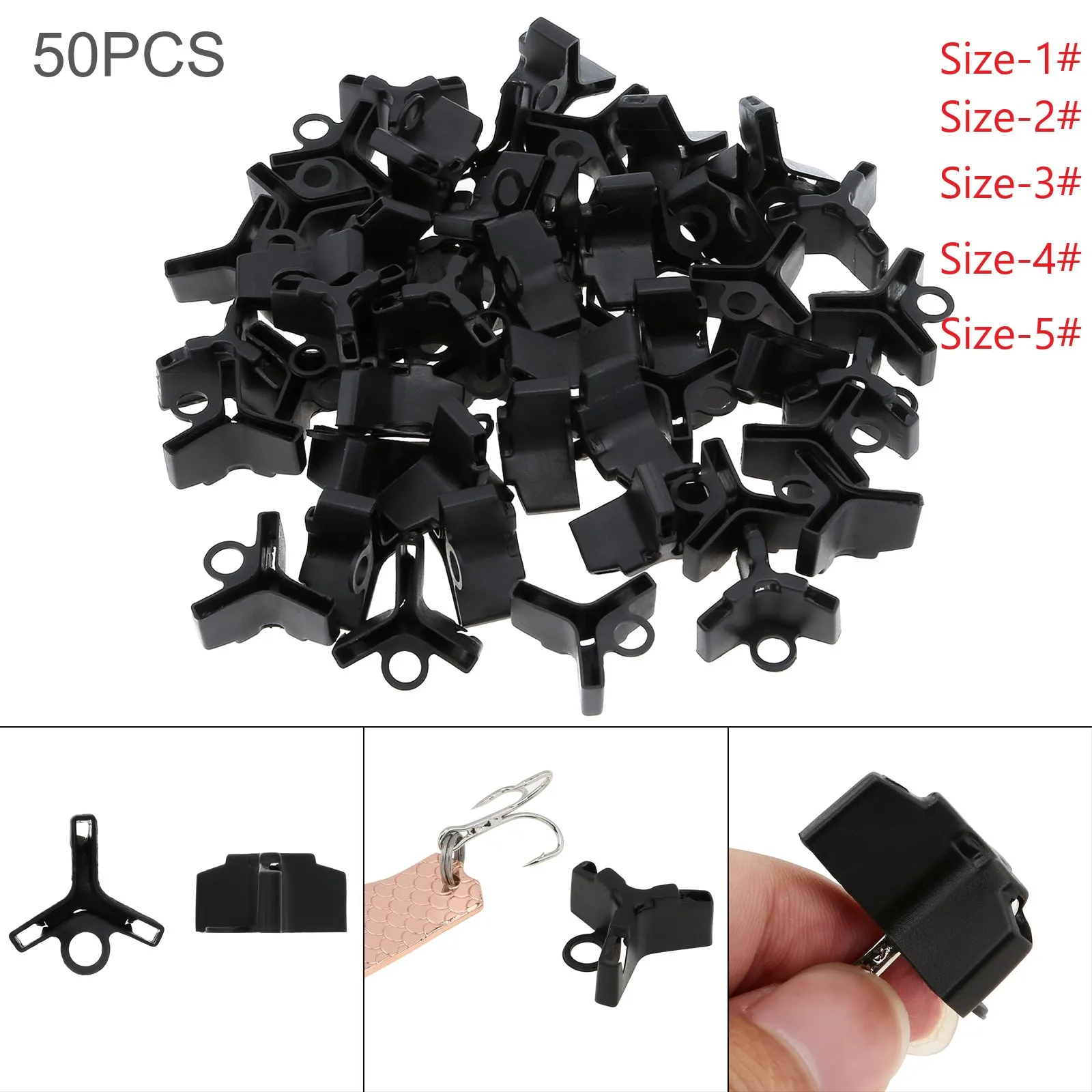 50pcs 1# 2# 3# 4# 5# Hook Safety Cap Protector Fishing Treble Hook Covers Fishing Hook Bonnets