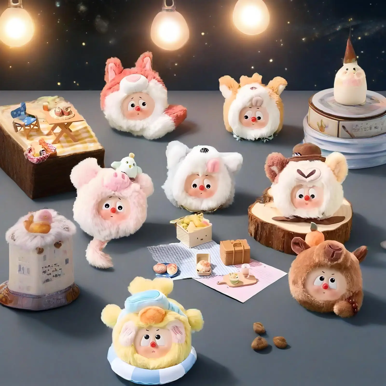 

Heyone Emodo Fuzzy Zootopia Series Blind Box Plush Cute Keying Pendant Ornament Doll Decoration Muppet Surprise Birthday Gifts