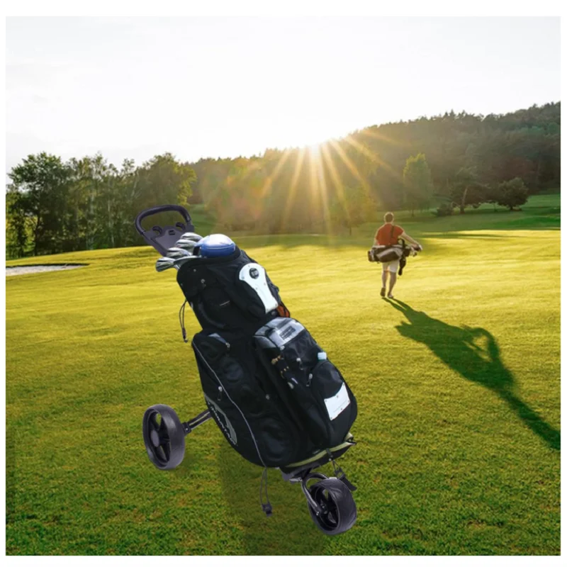 Golf Push Pull Cart 3Wheels Folding Golf Push Cart with Scoreboard Adjustable Straps Lightweight Aluminum Push Pull Golf CART