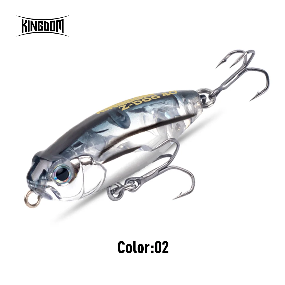Kingdom Z-Dog Floating Pencil Angelköder 40 mm 3,2 g Stickbait Topwater Surface Walk The Dog Hard Baits Wobbler für Bass Pike