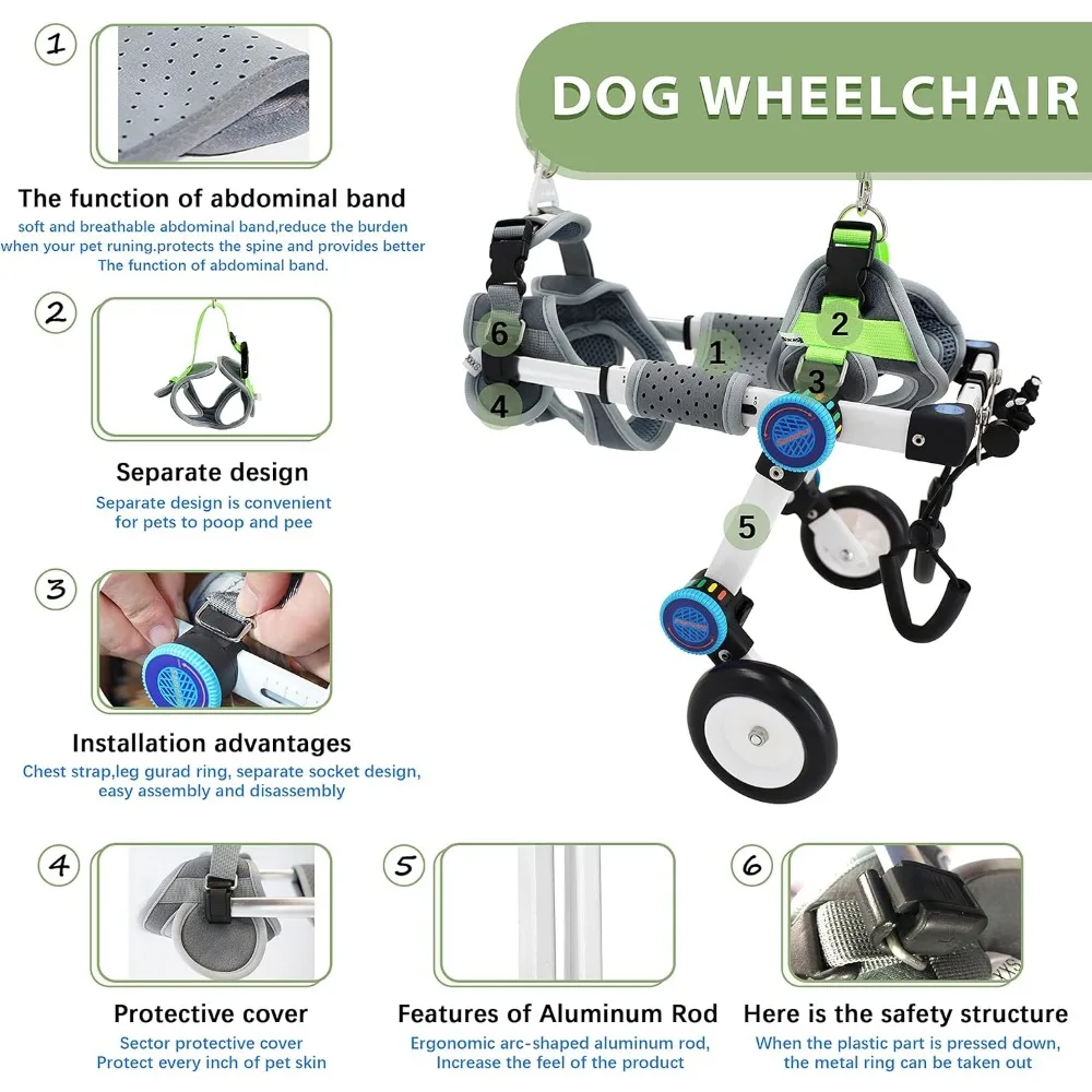 Kinderwagen, Hund Rollstuhl, fordable Hund Rollstuhl für Hinterbeine, unterstützen kleine Haustiere mit gelähmten Hintern, Kinderwagen