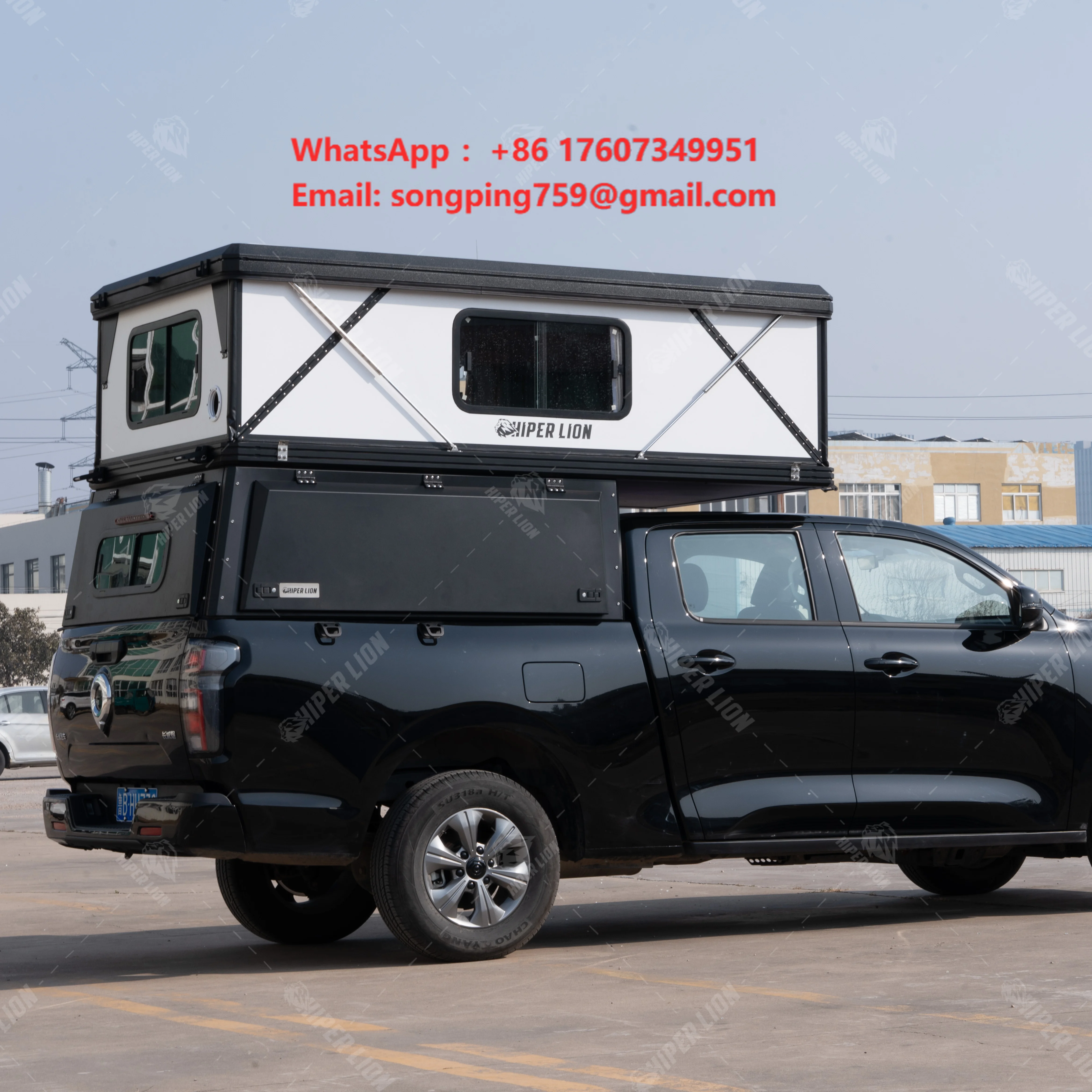 Hiperlion Lightweight Hard Side Pop Truck Camper Waterproof Slide Camper Shell Four-Season Fit Ram 1500for Jeep Gladiator 5.5ft