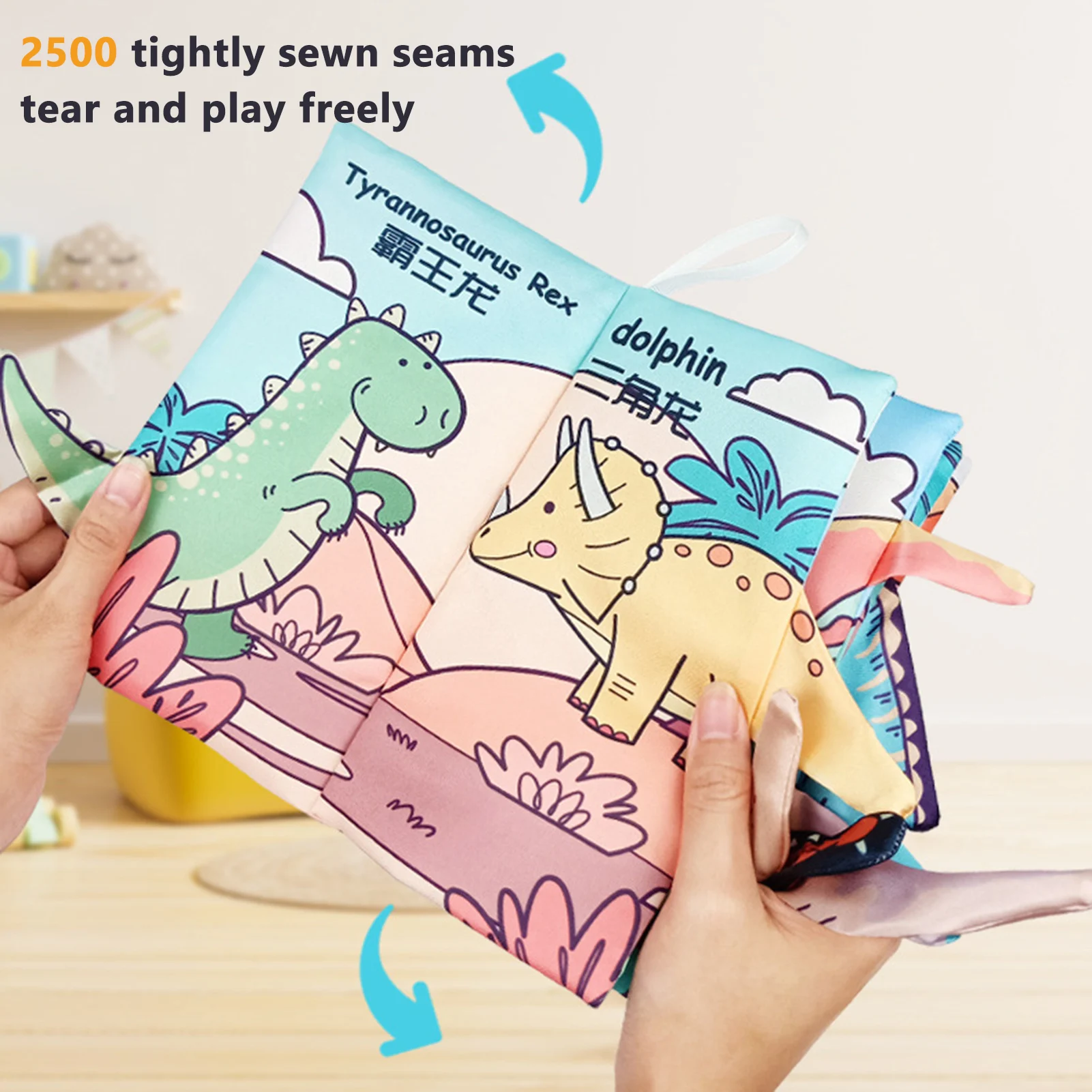 3D Animal Puzzle Cloth Books With Tail Multipurpose Fabric Cognitive Toy Gift For Birthday