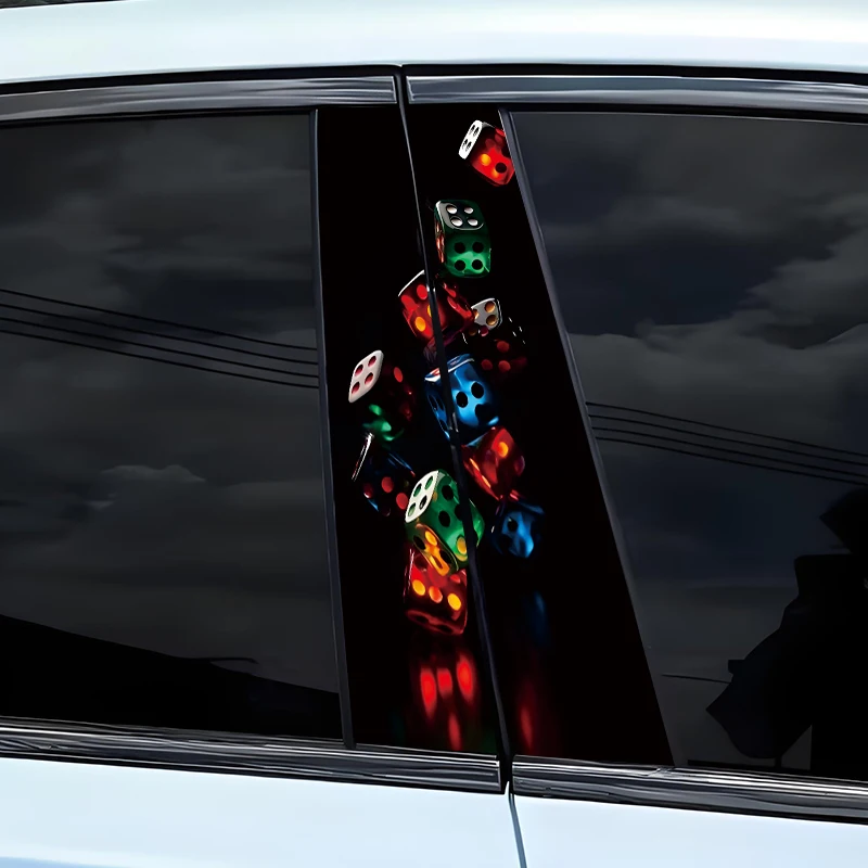 2pcs Poker Car Stickers Funny DIY Auto B-pillar Waterproof Sunscreen Decoration Cover Scratches Playing Card Vinyl Decals