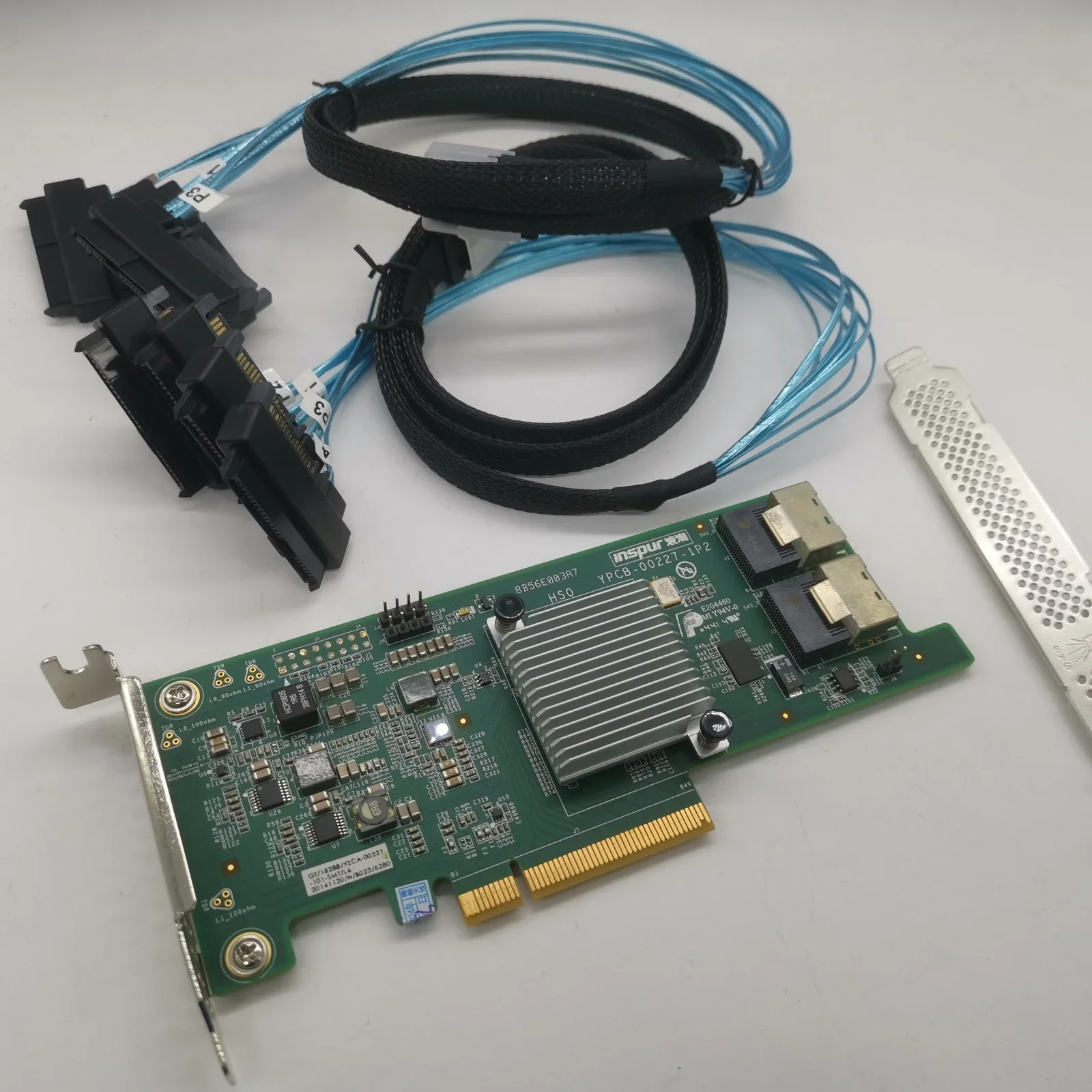 INSPUR YZCA-00227-101 9207-8i PCIE 3.0 6Gbps HBA LSI FW:P20 IT Mode +SFF-8087 STAT