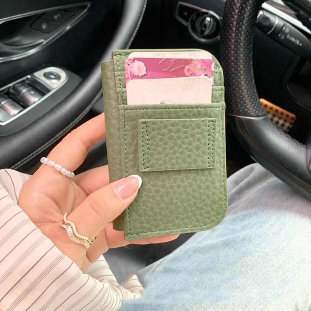 

Элегантные кошельки из искусственной кожи с узором личи, сумка для карт, портативный короткий клатч, кошелек для монет, сумка-конверт в корейском стиле, уличная сумка