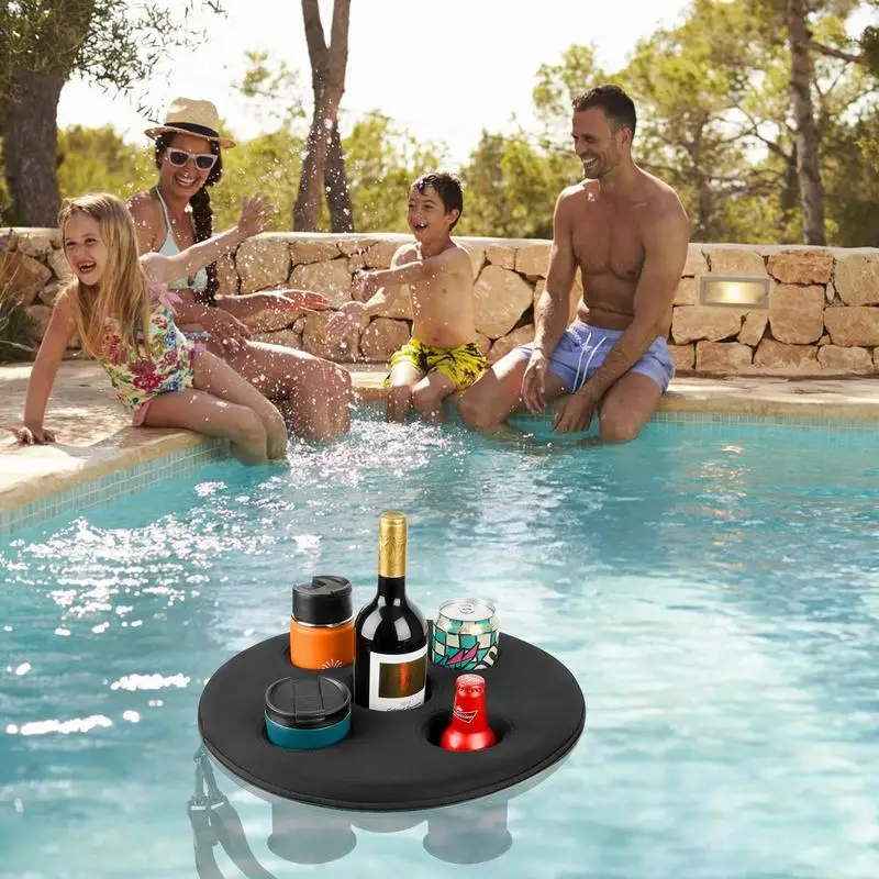 Pool Drink Holder Floats Drink Float With 5 Holes For Hot Tub Floating Tray For Pool Parties Beach Spa Hot Tub Drink Floaties