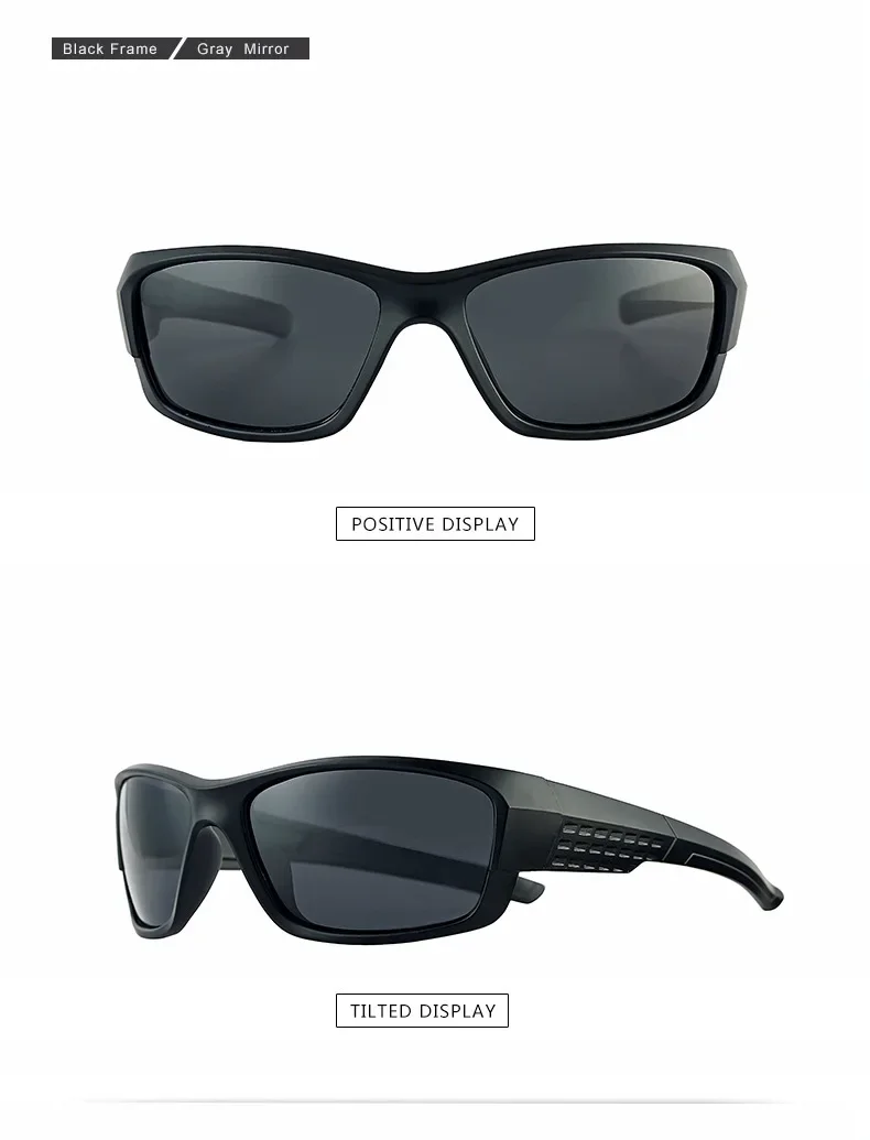 UV400 Polarisierte Schwarz Rahmen Gläser Sport Sonnenbrillen Männer und Frauen Markendesigner Fahren Angeln Sonnenbrille – Detail 6