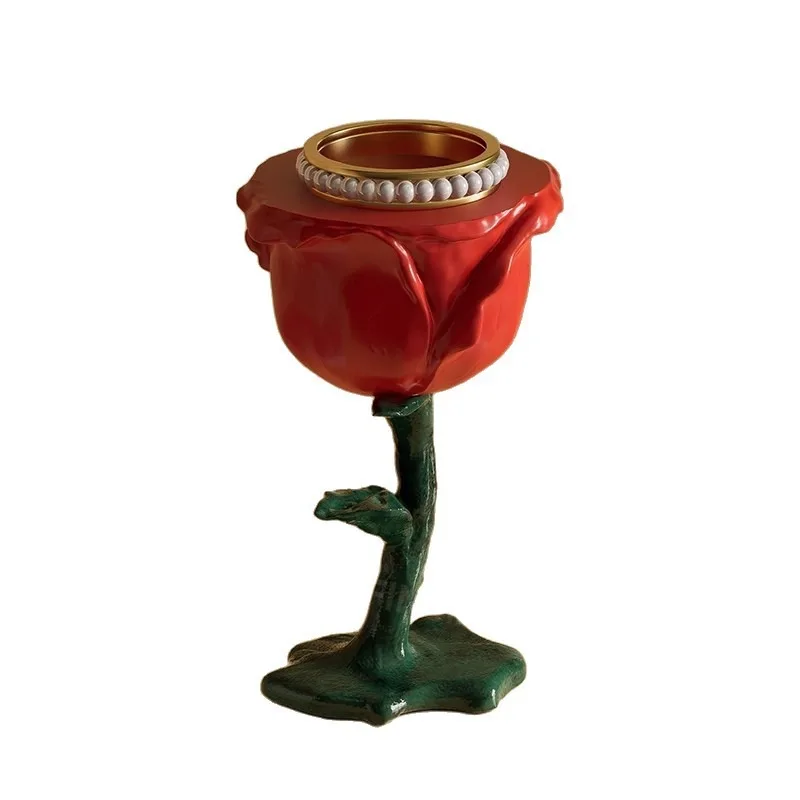 

Rose ornament high-end sense niche study living room desktop soft decoration