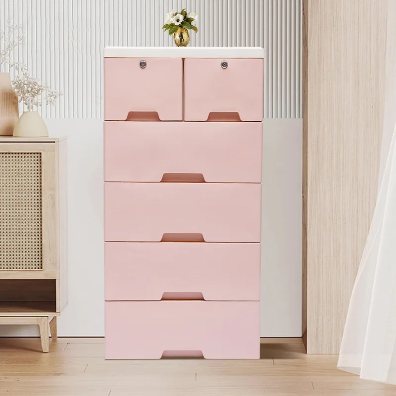 

Children Storage Cabinet Simplicity Cute Living Room Display Cabinet Plastic Pink Girl Bedroom Furniture