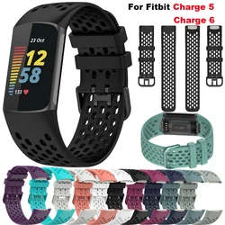 Silicone Strap For Fitbit Charge 6 Smart Watch Breathable TPU Sports Wristband For Fitbit Charge 5 Bracelet Accessories Correa