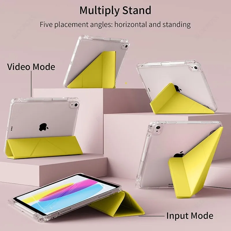 With Pen Holder Smart Case for IPad Air 4th 5th 6th A19 12th A16 11th 10th Pro 11 12.9 13 Air 11 M4 M3 10.2 9th 8th 9.7 Mini 7 6