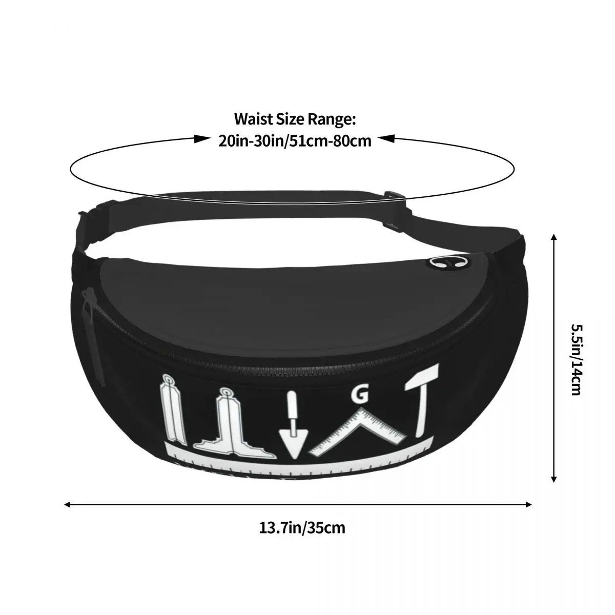 Customized Masonic Freemason Fanny Pack for Men Women Fashion Mason Crossbody Waist Bag Traveling Phone Money Pouch