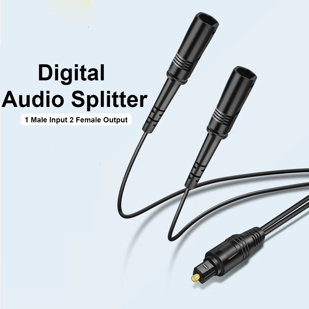 1x2 Digital Audio Splitter Toslink Digital Fiber Optic Audio Splitter 1 Male Input 2 Female Output For Home Theatre