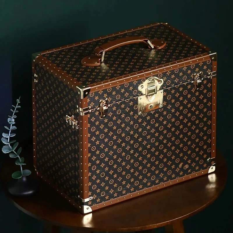 

Lockable Large Jewelry Box for Women with Mirror Storage Case for Rings Necklaces Earrings Travel Jewelry Box with Compartments