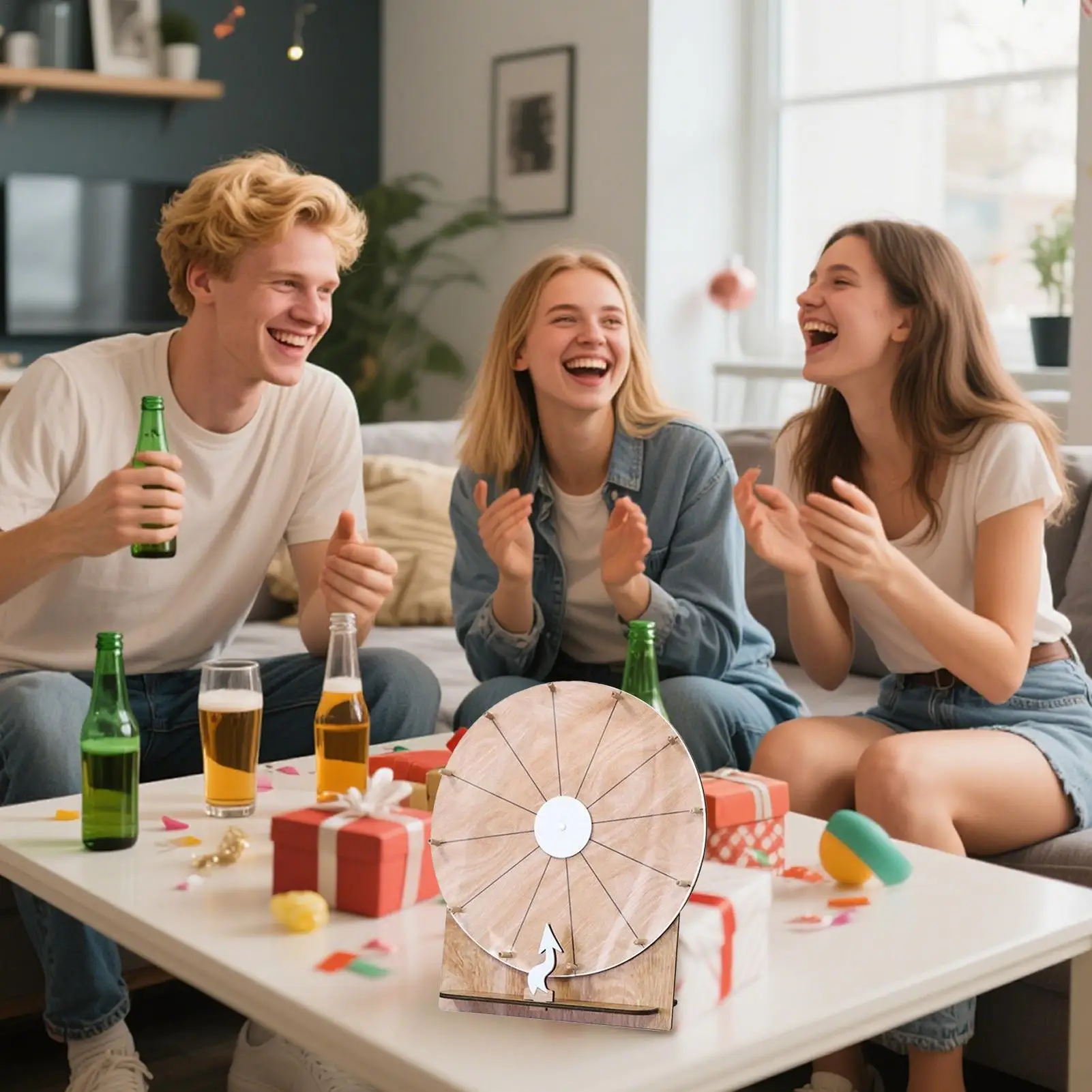 

Призовой спиннер с колесом, 11-дюймовый деревянный спиннер с лотерейным колесом, вращающийся семейный игровой ночной инвентарь для классных наградов, торговых шоу