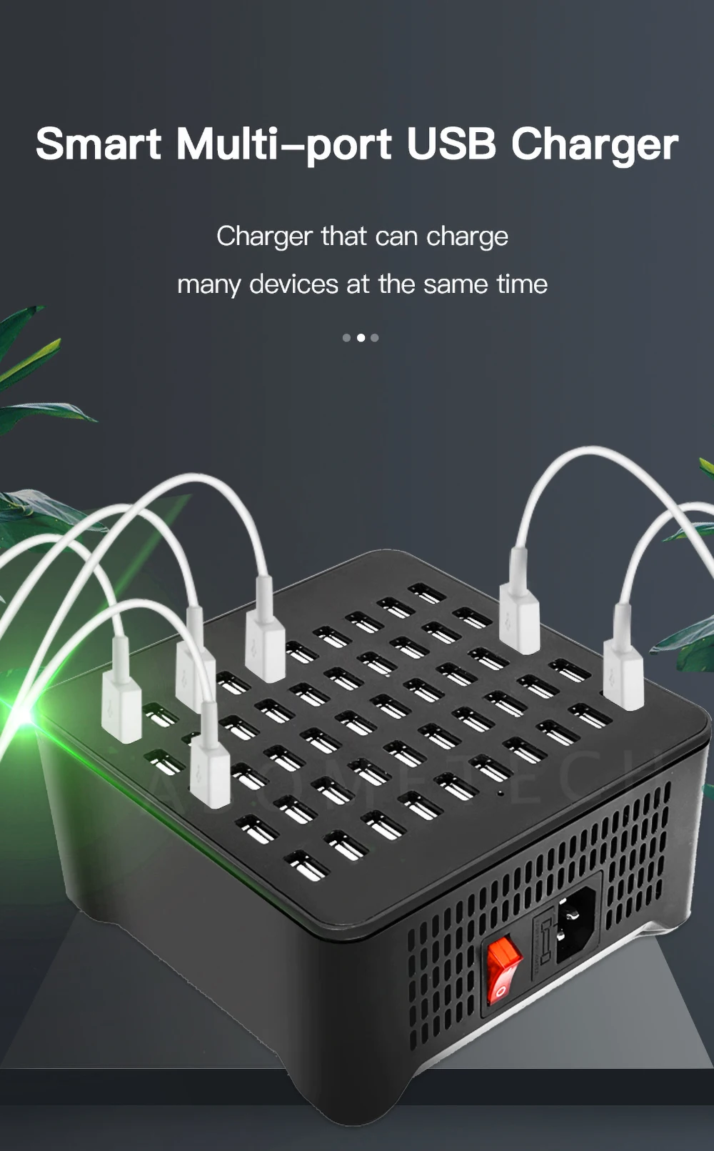 

50 Ports 250W Charger USB Charger Station Fast Charger Smart Charging Recognition 5V1A Multi Ports Charging Station