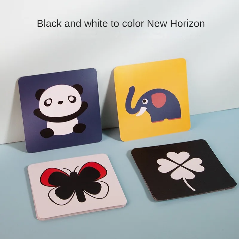 Newborn Visual Stimulation Card New Black and White Card Baby Early Education Card Baby Color Tracking Puzzle Toy Birthday Gift