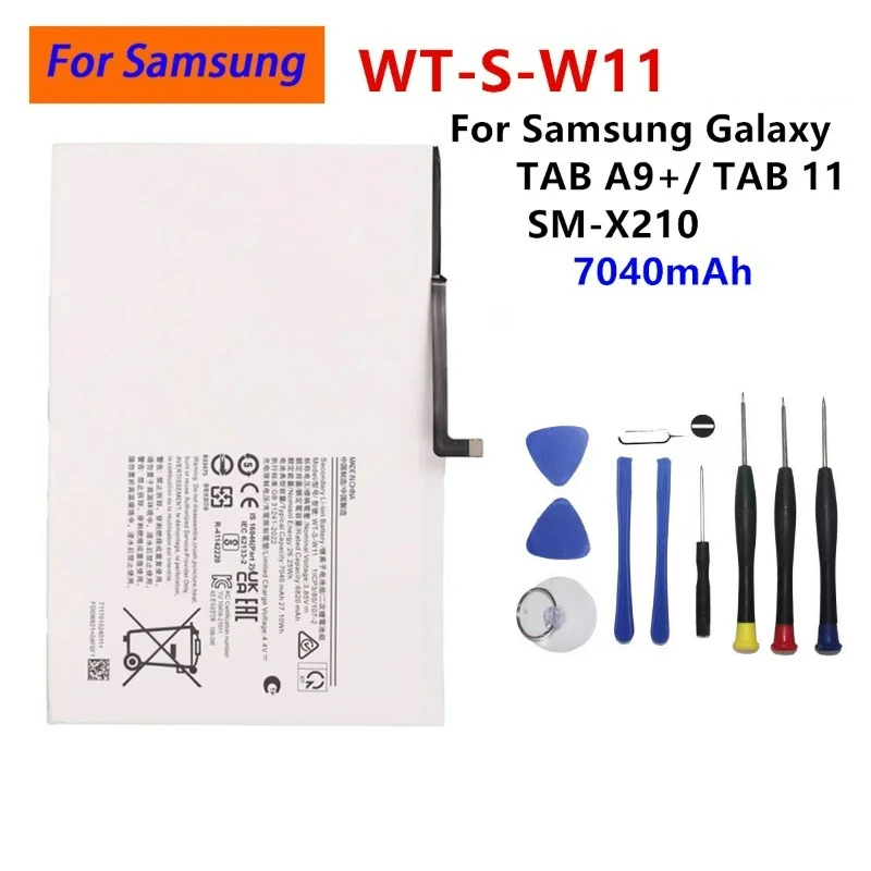 Large Capacity WT-S-W11 7040mAh 3.85V Tablet Batteria for Samsung Galaxy Tab A9+ /Tab 11 SM-X210 SM-X215 M-X218U M-X216B +Tools