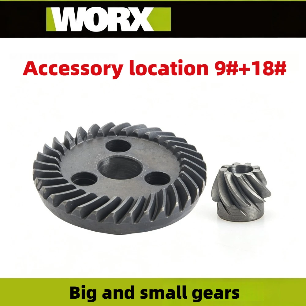 Accessories for WORX WU800X Angle Grinder Carbon Brushes Head Housing Lock Assy Front Cover Switch Rotor Bevel Gears Tool Parts