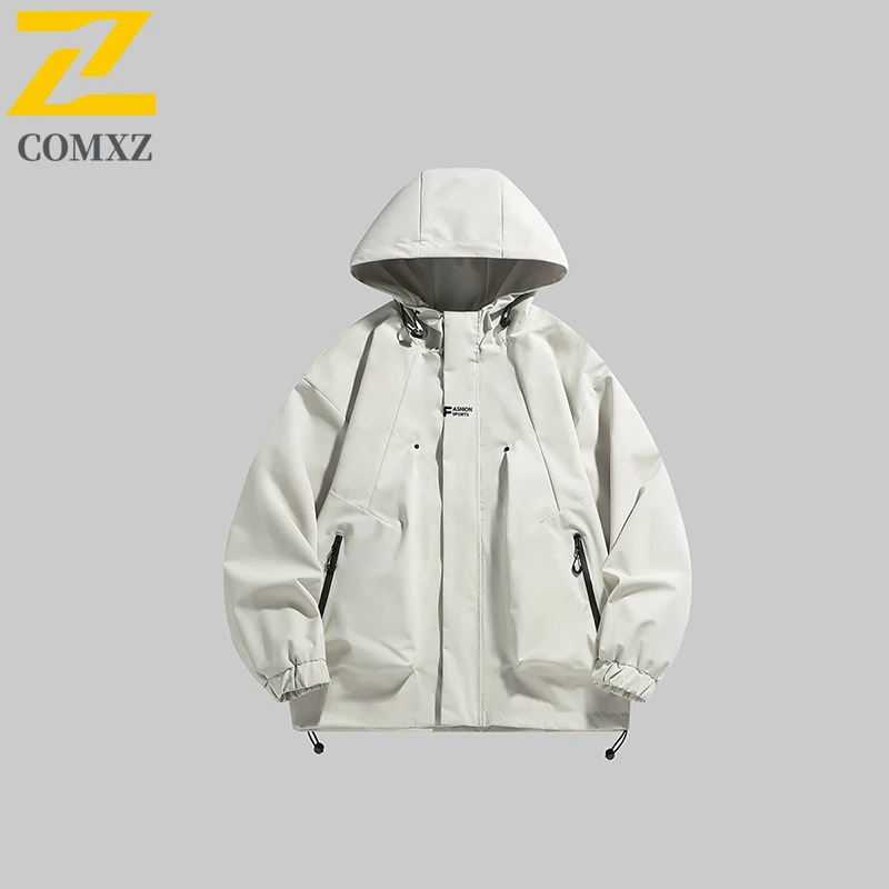 

Men Outdoor Mountaineering Jacket Spring Autumn Waterproof Windproof Thermal Coat Breathable Trekking Softshell Detachable Hood