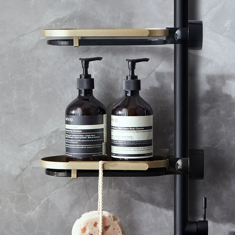 Faucet Storage Dry Rack Shower Rod Rack Bathroom Sink Drain Rack Soap Sponge Rag Holder for Kitchen Accessories